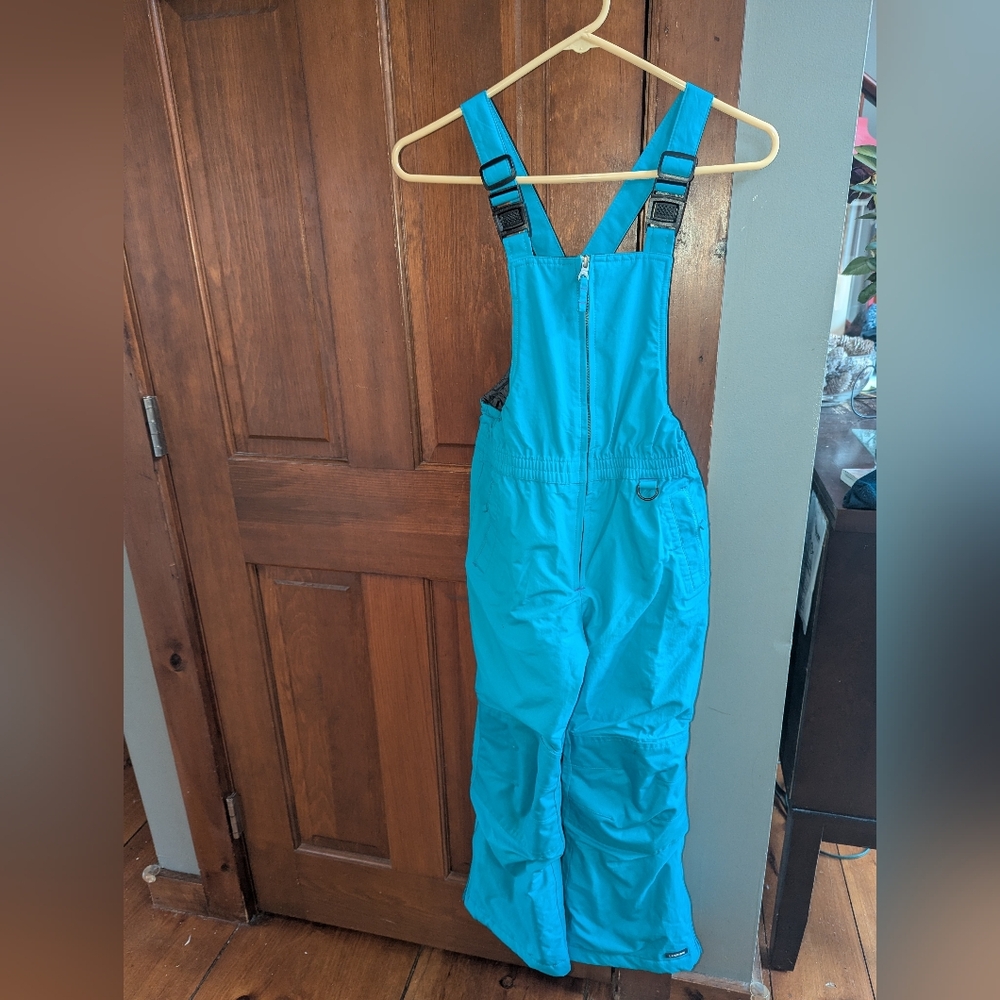 LIKE NEW Turquoise Iron Knee/ Bum Snow Bib Snow Pants 8